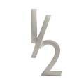 Architectural Mailboxes Brass 4 inch Floating House Letter Satin Nickel Half 3582SN-HALF